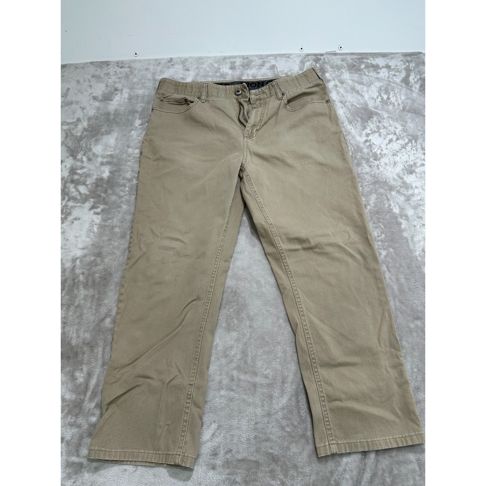 Iron Co Pants Mens Size 34x30 Beige Straight Leg 5 Pocket Design Hemmed EUC